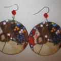 decoupage earrings " Klimtas_Miegas " - Earrings - beadwork
