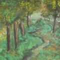 dried up creek - Oil painting - drawing