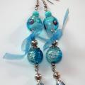 No. 21 blue kaspinukai - Earrings - beadwork