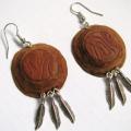 Native American earrings. - Leather articles - making