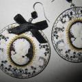 Decoupage earrings " Cameo " - Decoupage - making