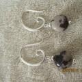 brown - Earrings - beadwork
