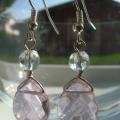 Pink drops - Earrings - beadwork