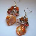 Orange sink - Earrings - beadwork