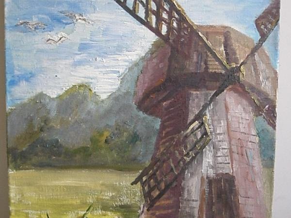 Rumšiškių mill - Oil painting