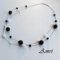 Black and white bubbles - Necklace - beadwork