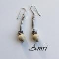 Yellow marble - Earrings - beadwork