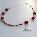 Red Berries - Necklace - beadwork