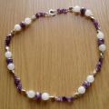 Amethyst and jade - Necklace - beadwork