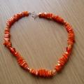 Orange pearl - Necklace - beadwork