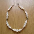 Jadeite, agate and pearls - Necklace - beadwork