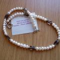 Pearls with smoky quartz - Necklace - beadwork