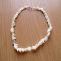 White pearl and Murano glass - Necklace - beadwork