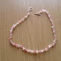 Rose quartz and rock crystal - Necklace - beadwork