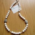 Kaolin with rock crystal and jasper - Necklace - beadwork