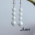 White pearls - Earrings - beadwork