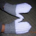 Gray-white - Gloves & mittens - knitwork