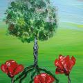 Wisdom Tree - Acrylic painting - drawing