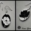 Earrings " Black white " - Decoupage - making