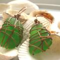 Copper slides - Earrings - beadwork