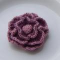 Amethyst-colored flower - Brooches - needlework