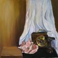 Still Life with clock - Oil painting - drawing
