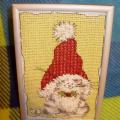 A cat with a Christmas hat - Needlework - sewing