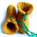 Felt shoes " Yellow " - Shoes & slippers - felting
