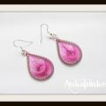 Gimped lilac - Earrings - beadwork