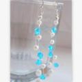 blue lightness. - Earrings - beadwork