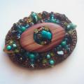 Mahogany Paradise - Brooches - beadwork
