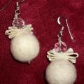 White lady - Earrings - felting