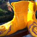 Ilgauliai veltinukai -Sraigiukai - Shoes & slippers - felting