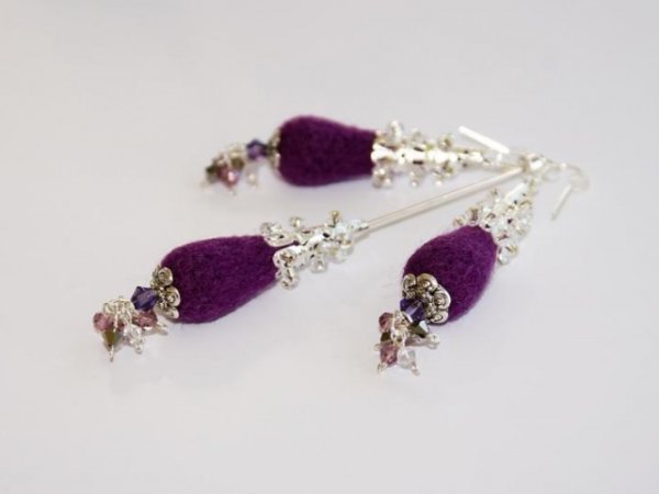 Earrings and brooch-pin " oil " - Kits