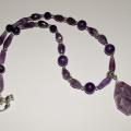 Necklace with amethyst - Necklace - beadwork