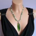 zalias glass pendant necklace - Necklace - beadwork