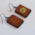 Steampunk style earrings. - Leather articles - making