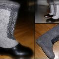 Felts with lace - Shoes & slippers - felting