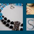blue evening. - Necklace - beadwork