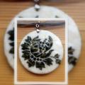 Pendants " Black Flower " - Decoupage - making