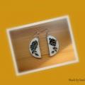 Earrings " Black grapes " - Decoupage - making