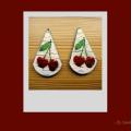 Earrings " vysnele " - Decoupage - making