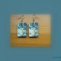Earrings " small blue butterfly " - Decoupage - making