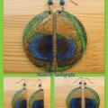Earrings " Peacock eye " - Decoupage - making