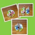 Earrings " Summer refreshment " (Half Moon - Decoupage - making