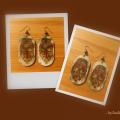 Earrings " mask " - Decoupage - making