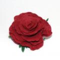 Brooch " red rose " - Brooches - felting