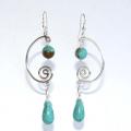 Silver earrings with " Turks " - Earrings - beadwork