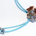 Beads " Fall apple (blue) " - Necklace - beadwork