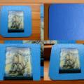 Tray " The boat " - Decoupage - making